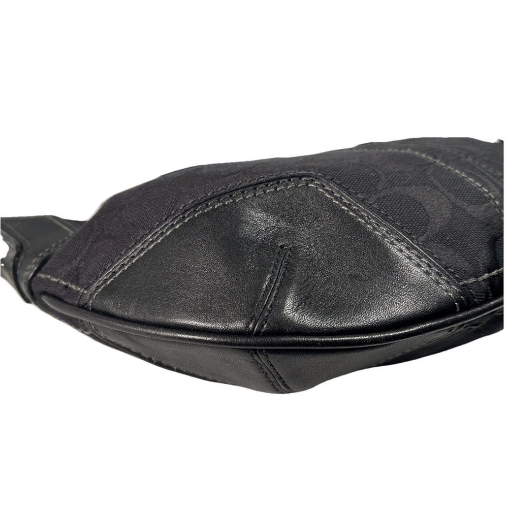 Y2K Coach Hampton Signature Jacquard Shoulder Hobo Bag Black Small Purse # 11371 - Picture 7 of 16